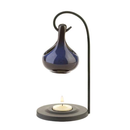 8" Cobalt Blue Porcelain Tear Drop Candle Oil Warmer